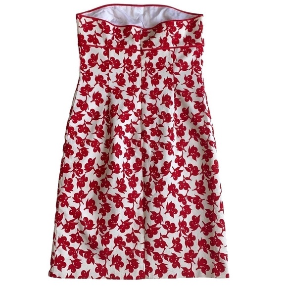 Phoebe Couture Women’s Red White Cherry‎ Print Beaded Strapless Dress Sz 8 - Picture 8 of 11